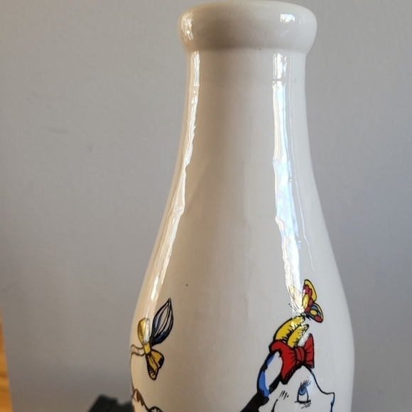 VINTAGE Milk Glass Bottle Cow Print - Picture 4 of 9